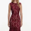 Burgundy Guipure Lace Midi Dress Burgundy Guipure Lace Midi Dress