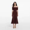Burgundy Knit Lace Insert Midi Dress Burgundy Knit Lace Insert Midi Dress
