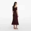 Burgundy Knit Lace Insert Midi Dress Burgundy Knit Lace Insert Midi Dress