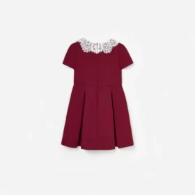 Burgundy Lace Bib Dress