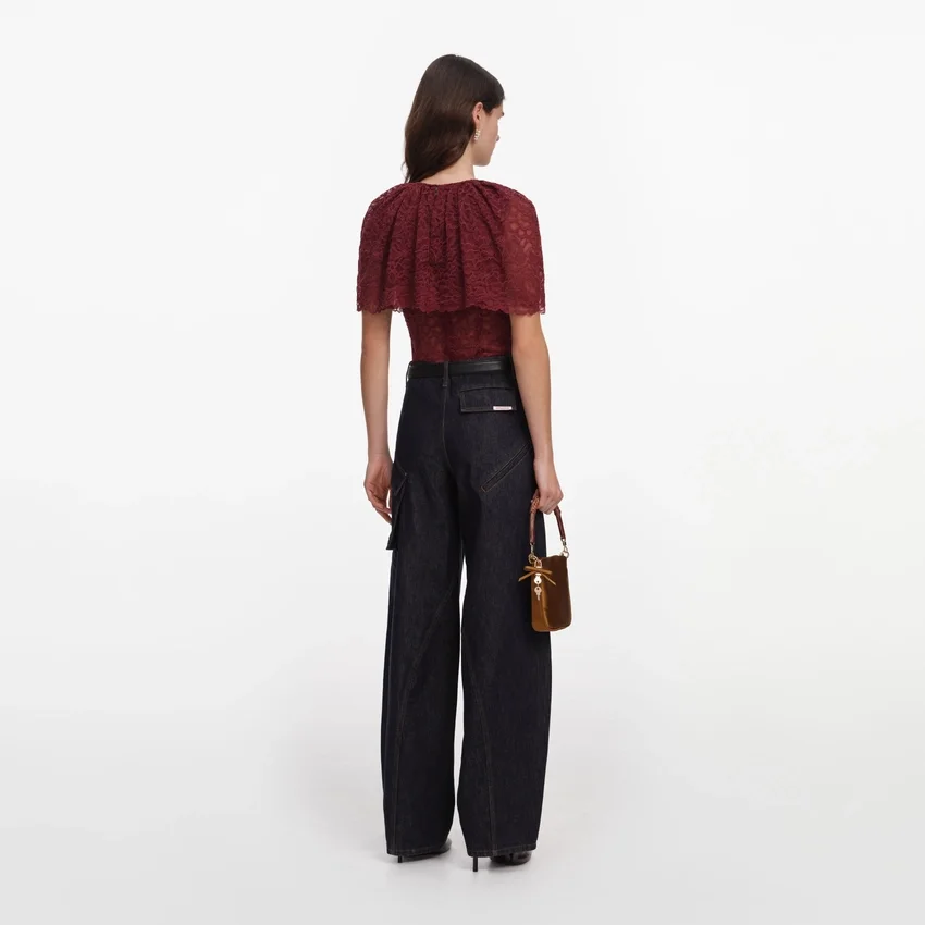 Burgundy Lace Cape Top Burgundy Lace Cape Top