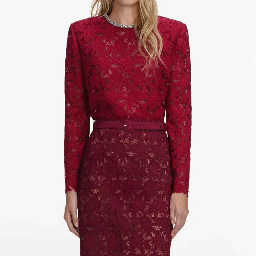 Burgundy Lace Crystal Top Burgundy Lace Crystal Top