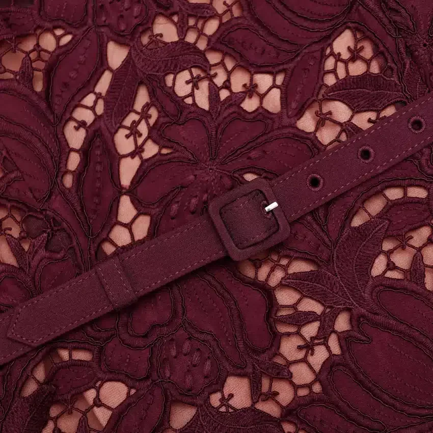 Burgundy Lace Midi Dress Burgundy Lace Midi Dress