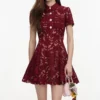 Burgundy Lace Mini Dress Burgundy Lace Mini Dress