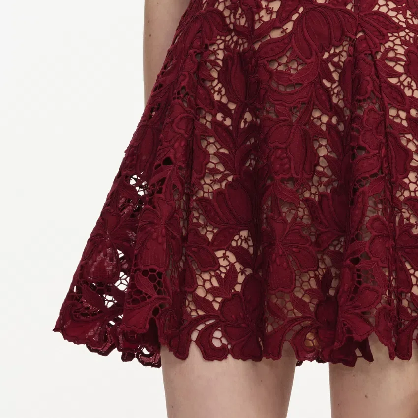 Burgundy Lace Mini Dress Burgundy Lace Mini Dress