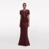 Burgundy Lace Satin Maxi Dress Burgundy Lace Satin Maxi Dress