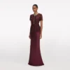 Burgundy Lace Satin Maxi Dress Burgundy Lace Satin Maxi Dress