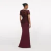 Burgundy Lace Satin Maxi Dress Burgundy Lace Satin Maxi Dress