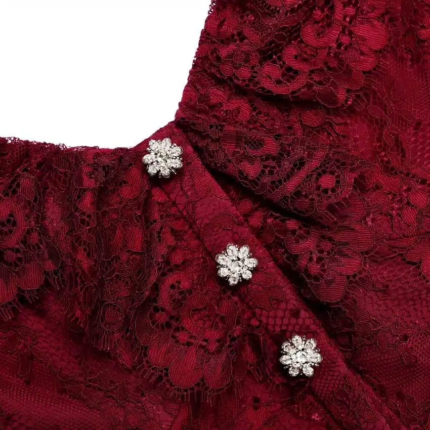 Burgundy Off Shoulder Gathered Lace Maxi Dress Burgundy Off Shoulder Gathered Lace Maxi Dress