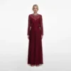 Burgundy Organza Lace Maxi Dress Burgundy Organza Lace Maxi Dress