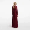 Burgundy Organza Lace Maxi Dress Burgundy Organza Lace Maxi Dress