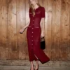 Burgundy Pearl Knit Midi Dress Burgundy Pearl Knit Midi Dress