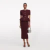 Burgundy Pointelle Knit Midi Dress Burgundy Pointelle Knit Midi Dress