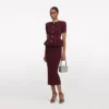 Burgundy Pointelle Knit Midi Dress Burgundy Pointelle Knit Midi Dress