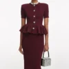 Burgundy Pointelle Knit Midi Dress Burgundy Pointelle Knit Midi Dress