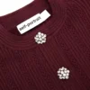 Burgundy Pointelle Knit Midi Dress Burgundy Pointelle Knit Midi Dress