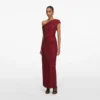 Burgundy Rhinestone Drape Midi Dress Burgundy Rhinestone Drape Midi Dress