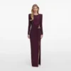 Burgundy Rhinestone Embellished Maxi Dress Burgundy Rhinestone Embellished Maxi Dress