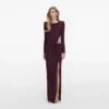 Burgundy Rhinestone Embellished Maxi Dress Burgundy Rhinestone Embellished Maxi Dress