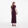 Burgundy Rhinestone Mesh Cut Out Midi Dress Burgundy Rhinestone Mesh Cut Out Midi Dress