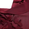 Burgundy Satin Flower Midi Dress Burgundy Satin Flower Midi Dress