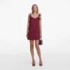 Burgundy Satin Flower Mini Dress Burgundy Satin Flower Mini Dress