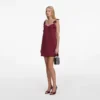 Burgundy Satin Flower Mini Dress Burgundy Satin Flower Mini Dress