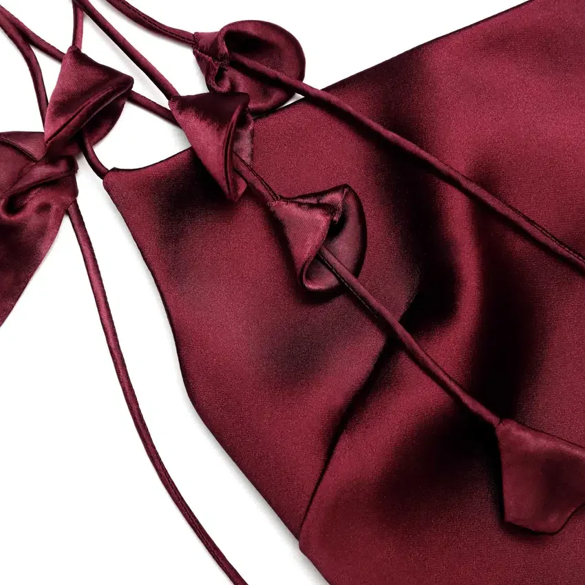 Burgundy Satin Flower Mini Dress Burgundy Satin Flower Mini Dress