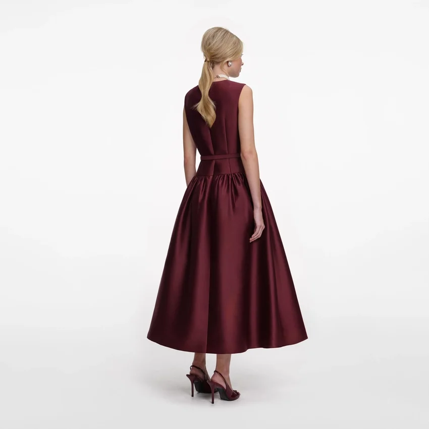 Burgundy Taffeta Midi Dress Burgundy Taffeta Midi Dress