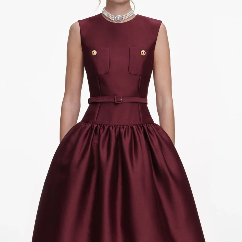 Burgundy Taffeta Midi Dress Burgundy Taffeta Midi Dress