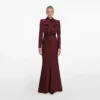 Burgundy Tie Neck Satin Maxi Dress Burgundy Tie Neck Satin Maxi Dress