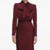 Burgundy Tie Neck Satin Maxi Dress Burgundy Tie Neck Satin Maxi Dress