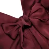 Burgundy Tie Neck Satin Maxi Dress Burgundy Tie Neck Satin Maxi Dress