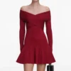 Burgundy Viscose Knit Mini Dress Burgundy Viscose Knit Mini Dress