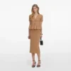 Camel Knit Peplum Midi Dress Camel Knit Peplum Midi Dress