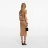 Camel Knit Peplum Midi Dress Camel Knit Peplum Midi Dress