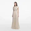 Champagne Metallic Chiffon Maxi Dress Champagne Metallic Chiffon Maxi Dress