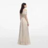 Champagne Metallic Chiffon Maxi Dress Champagne Metallic Chiffon Maxi Dress
