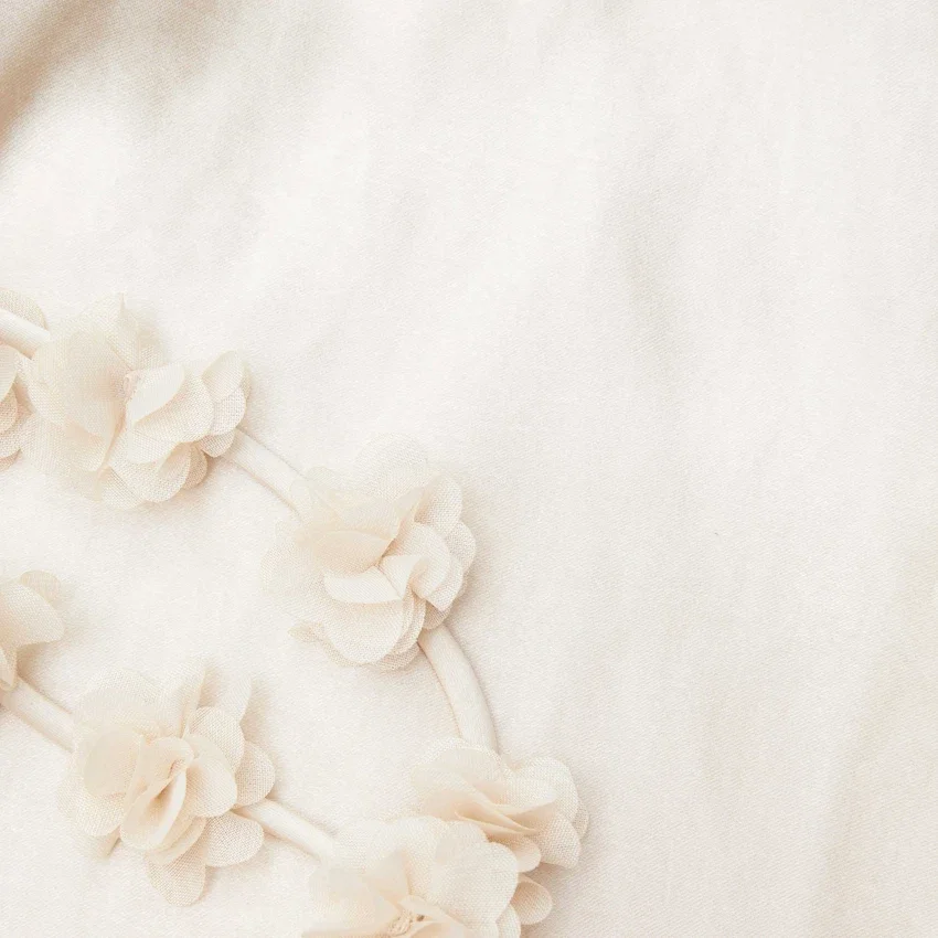 Champagne Satin Flower Maxi Dress Champagne Satin Flower Maxi Dress