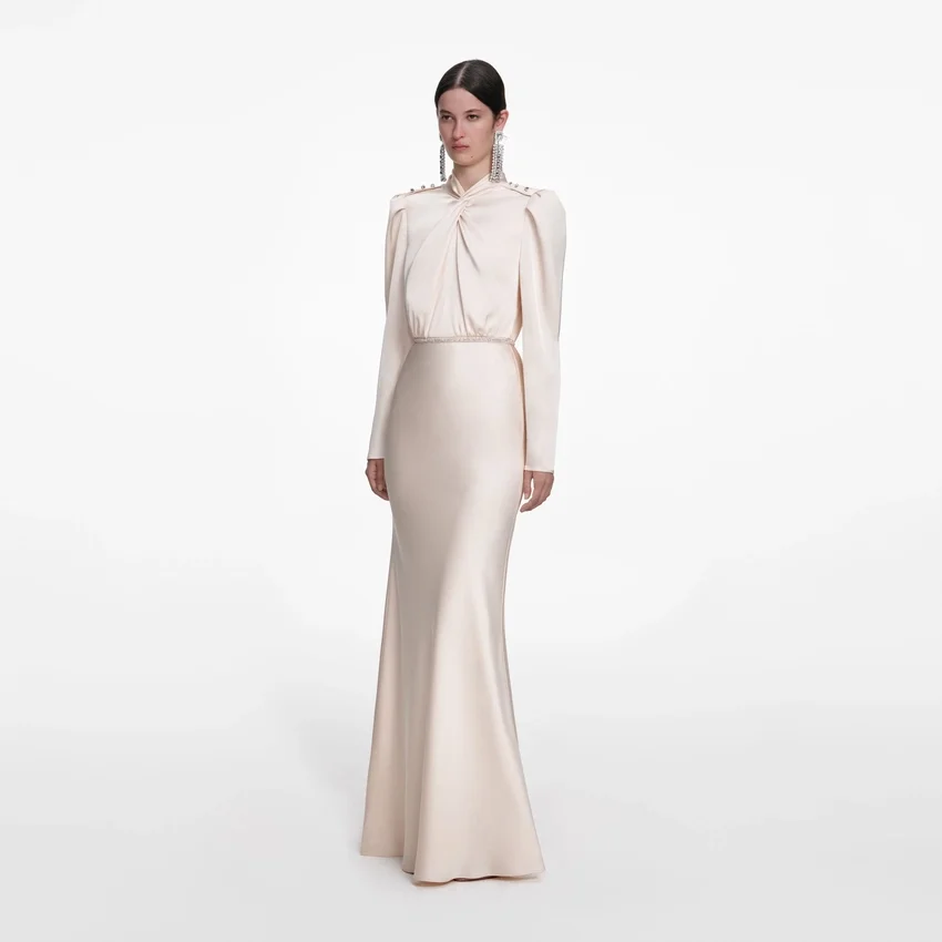 Champagne Satin Maxi Dress Champagne Satin Maxi Dress