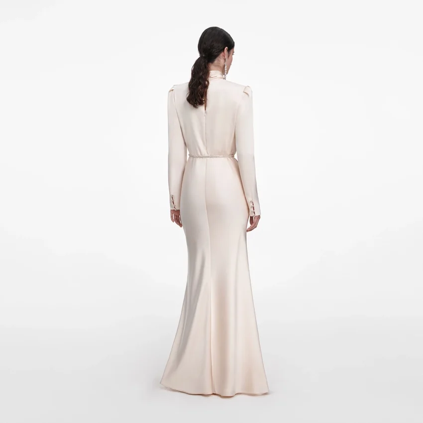 Champagne Satin Maxi Dress Champagne Satin Maxi Dress