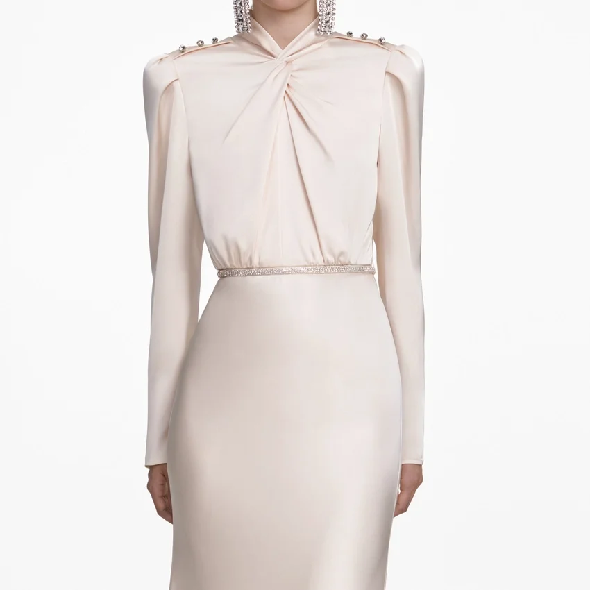 Champagne Satin Maxi Dress Champagne Satin Maxi Dress