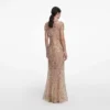 Champagne Sequin Embroidered Maxi Dress Champagne Sequin Embroidered Maxi Dress
