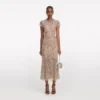 Champagne Sequin Embroidered Midi Dress Champagne Sequin Embroidered Midi Dress