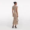 Champagne Sequin Embroidered Midi Dress Champagne Sequin Embroidered Midi Dress