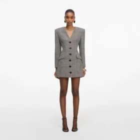 Check Blazer Mini Dress
