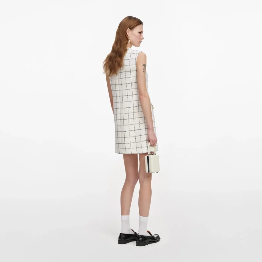 Check Boucle Lace Trim Mini Dress Check Boucle Lace Trim Mini Dress