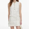 Check Boucle Lace Trim Mini Dress Check Boucle Lace Trim Mini Dress
