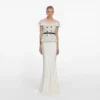 Check Boucle Satin Maxi Dress Check Boucle Satin Maxi Dress