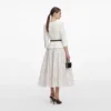 Cream 3D Flower Polka Dot Midi Dress Cream 3D Flower Polka Dot Midi Dress